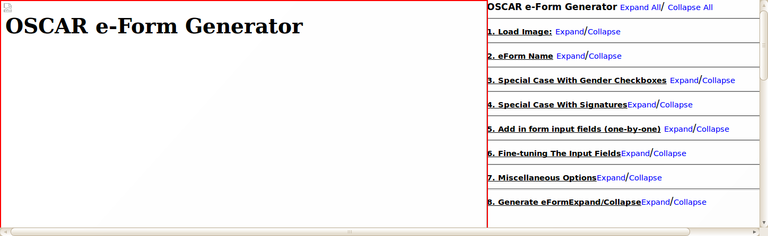 Initial eForm Generator page