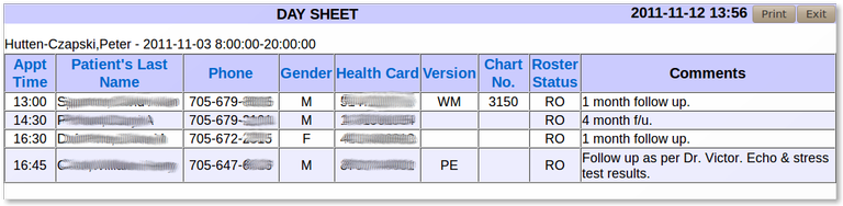 11x Day Sheet