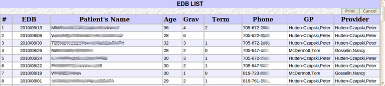 EDB list