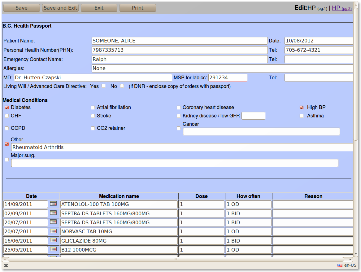 Health Passport Form