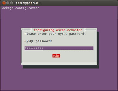 OSCAR setting MySQL password